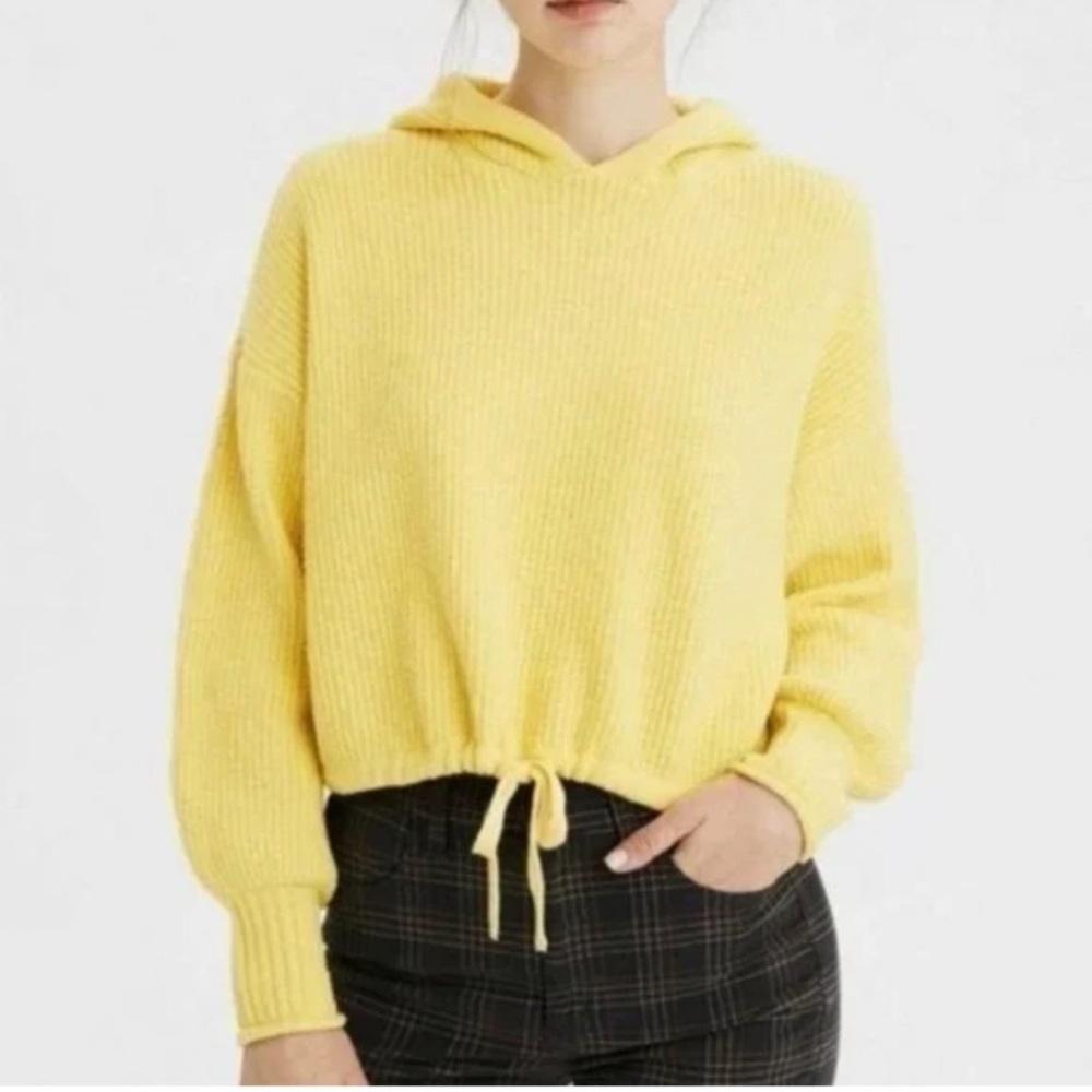NWT American Eagle Yellow Soft Knit Hoodie - Picture 6 of 6